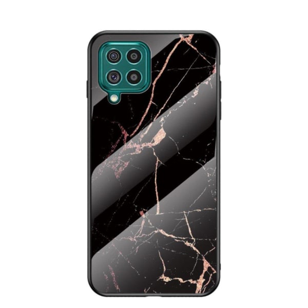 Fantasy Marble Samsung Galaxy F62 cover - Sort / Guld Black