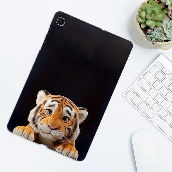 Samsung Galaxy Tab S6 Lite (2024) / (2022) / (2020) Case Pattern Printing Slim Flexible Tablet Protective Cover - Little Tiger Brown