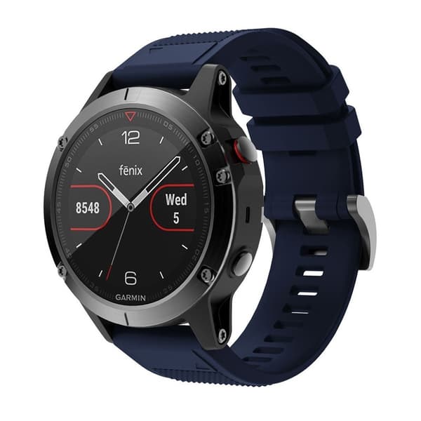 Garmin Fenix 5 holdbar silikoneurrem - Marine Blå Blue