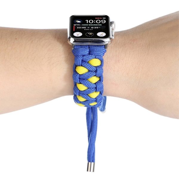 Apple Watch (45 mm) unik nylon-urrem - Blå / Gul Blue