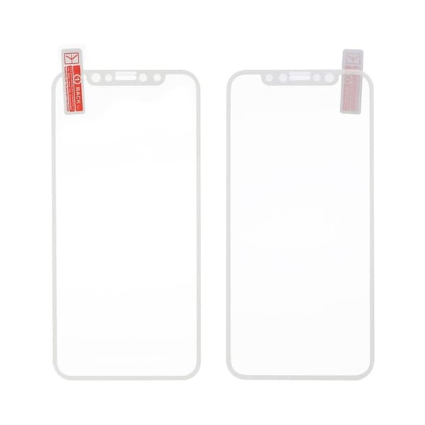 iPhone X skærmbeskytter i hærdet glas med silketryk - Hvid White