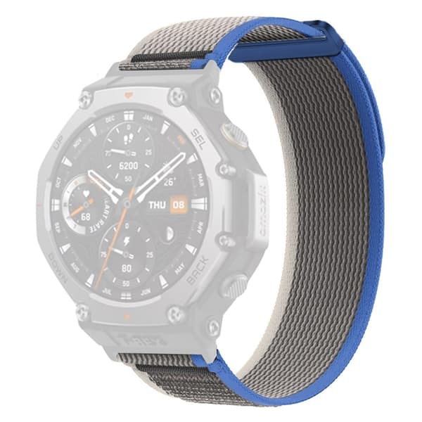 Huami Amazfit T-Rex 3 Klockarmband Nylon Loop Justerbart armband med kontakt - Blå / Grå Blå