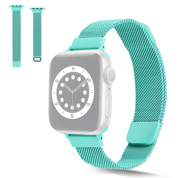 Apple Watch 42mm - 44mm klockarmband i rostfritt stål med magnetlås - Mjukt Blått Blå