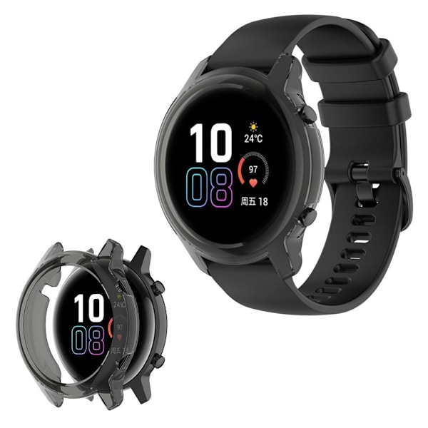Honor MagicWatch 2 46mm kestävä kotelo - Läpinäkyvä Musta Black