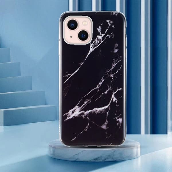 Marble iPhone 13 Etui - Svart Black