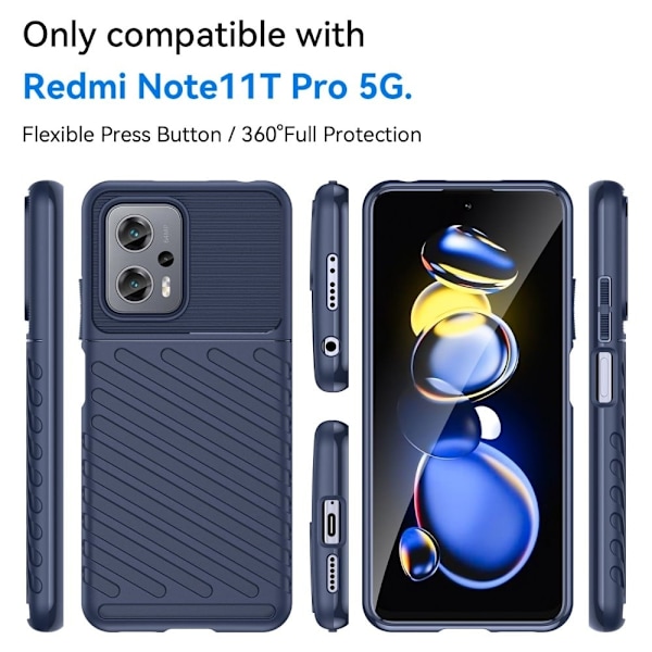 Thunder Xiaomi Poco X4 Gt / Note 11t Pro / 11t Pro Plus Etui - Blå Blue