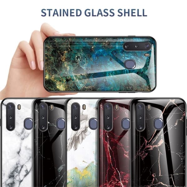 Fantasy Marble Samsung Galaxy A21 deksel - Emerald Green