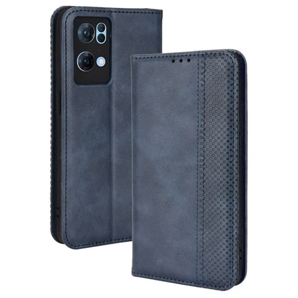 Bofink Vintage läder Oppo Reno7 Pro 5G fodral - Blå Blå