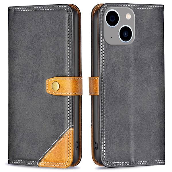 BINFEN tofarget læretui for iPhone 14 Plus - Svart Black