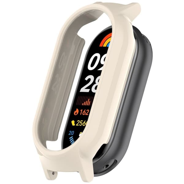 Watch Case Xiaomi Mi Band 9 Ceramic Edition / 8 NFC / 8 Hollow-Out 12mm Lug Bump Resistant Protective Frame - Transparent White