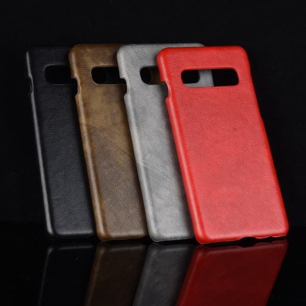 Samsung Galaxy S10 Plus litchi skin læderetui - Sort Black