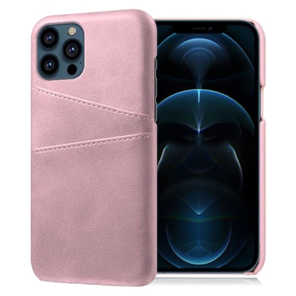 Dual Card Suojakotelo iPhone 13 Pro Max - Ruusukulta Pink
