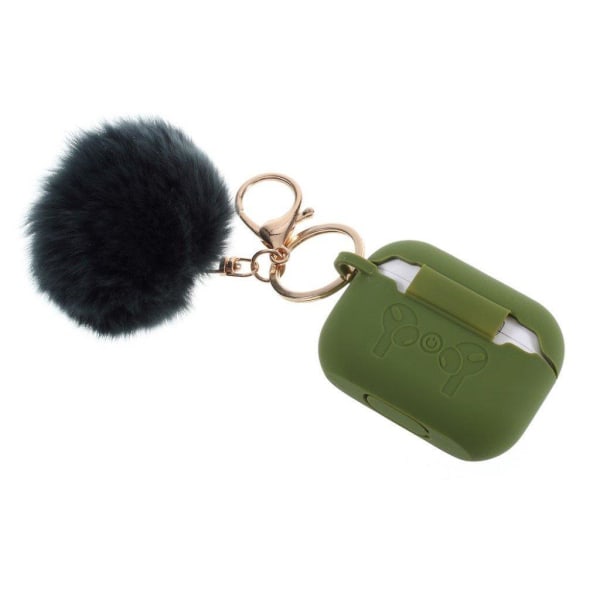 AirPods Pro silicone furball adornment case - Green Green