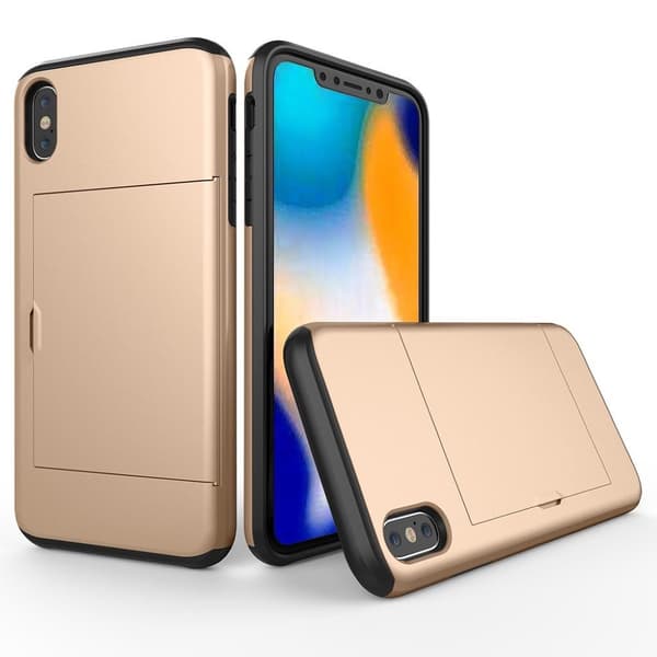 iPhone 9 Plus beskyttelses deksel av hybrid materiale - gull Gold