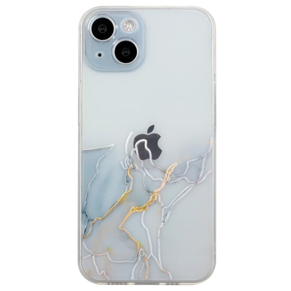 Marble iPhone 15 Etui - Grå Silver grey
