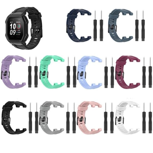 Amazfit Ares hållbar silikon klockarmband - svart Svart
