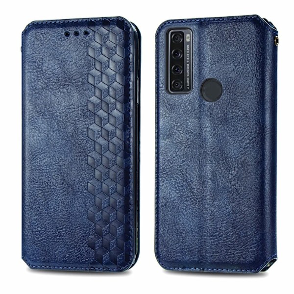 Nahkakotelo With A Stylish Rhombus Imprint For Tcl 20 Se - Sininen Blue