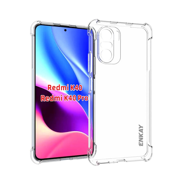 ENKAY genomskinligt droppsäkert fodral för Xiaomi Mi 11i / Poco F3 / K40 / K40 Pro / K40 Pro Plus Transparent