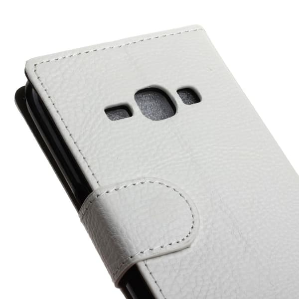 Mankell Samsung Galaxy J1 (2016) Lær Kortholder Etui - Hvit White