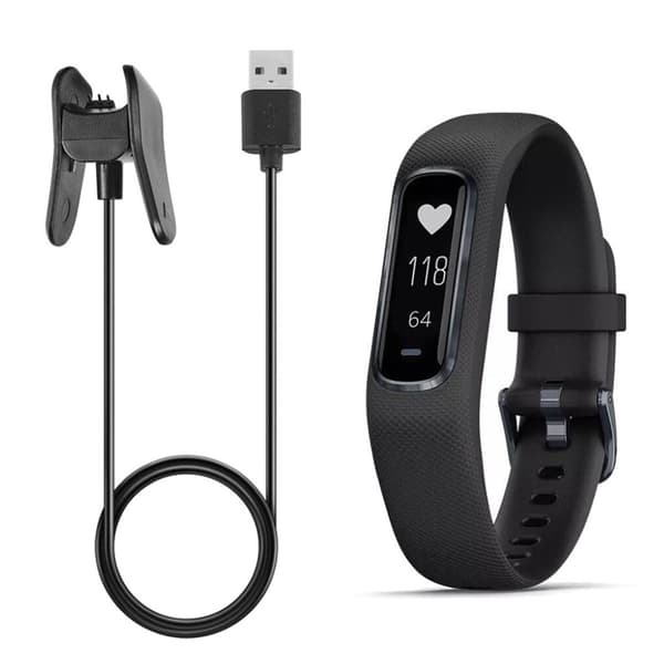 Garmin Vivosmart 4  kellolle1m USB lataus ja data adapetri - Musta Black