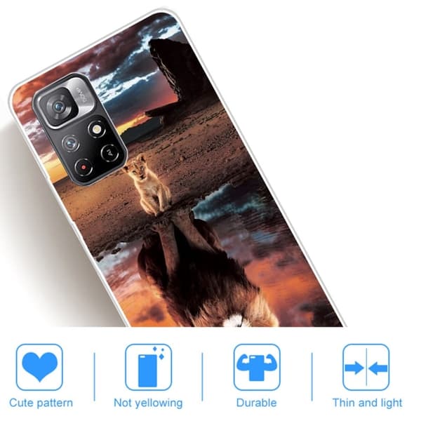 Deco Xiaomi Redmi Note 11T 5G / Xiaomi Redmi Note 11S 5G skal - Lejon Brun