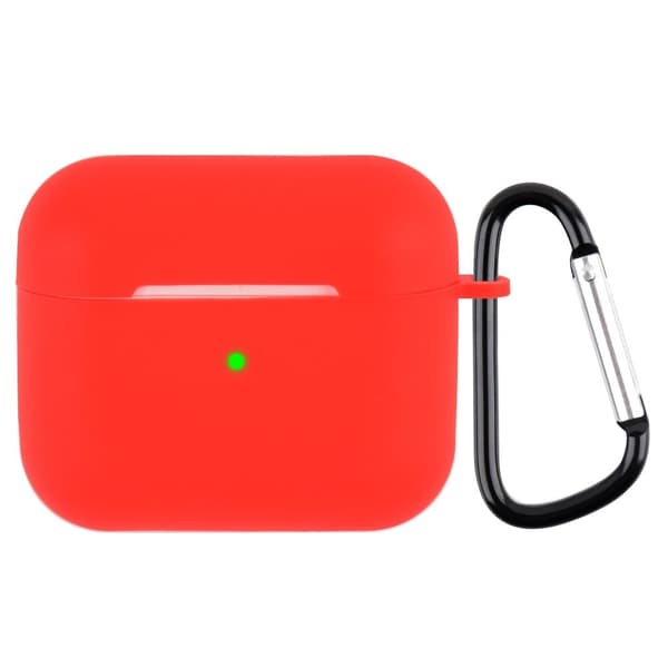 AirPods silikonetui med karabinkrok - Rød Red