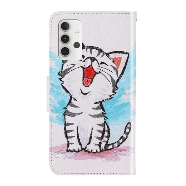 Wonderland Samsung Galaxy A32 Flip etui - Sød kat White