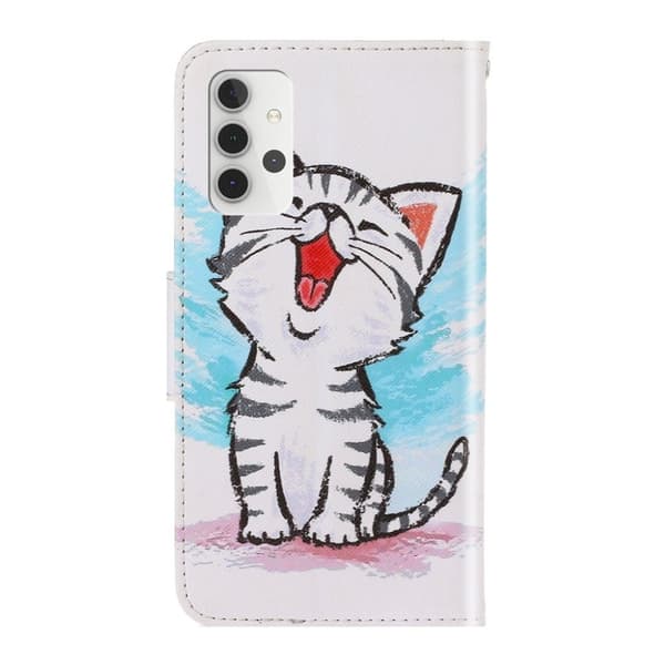 Wonderland Samsung Galaxy A32 Flippetui - Søt Katt White