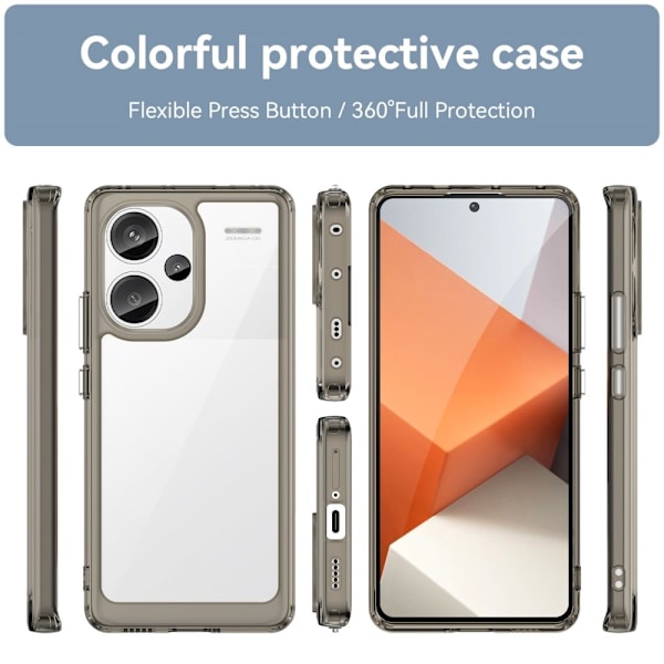Xiaomi Redmi Note 13 Pro Plus smart akryl cover - Gennemsigtig Grå Silver grey
