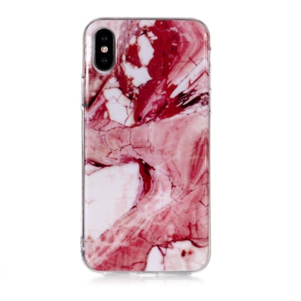Marmormotiv iPhone Xs Max skal - Stil G Röd