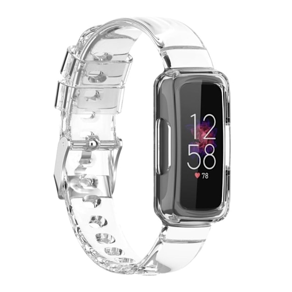 Fitbit Inspire 3 silikonikellon hihna ja suojus - Läpinäkyvä Transparent