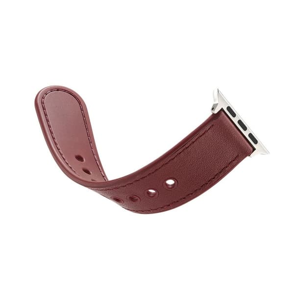 Apple Watch serie 4 44mm ægte læderurrem - vinrød Red