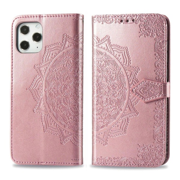 Mandala iPhone 12 Pro Max læderetui - Pink Pink
