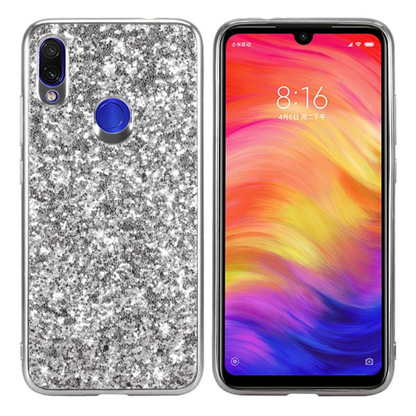 Glitter Xiaomi Redmi Note 7 cover - Sølv Silver grey