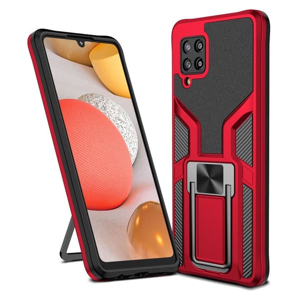 Shockproof Hybrid Cover med Kickstand til Samsung Galaxy A42 5g - Rød Red