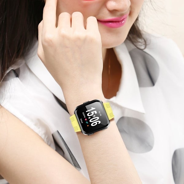 Fitbit Versa klockarmband silikon böjbart mjukt urholkad design - Gul Gul