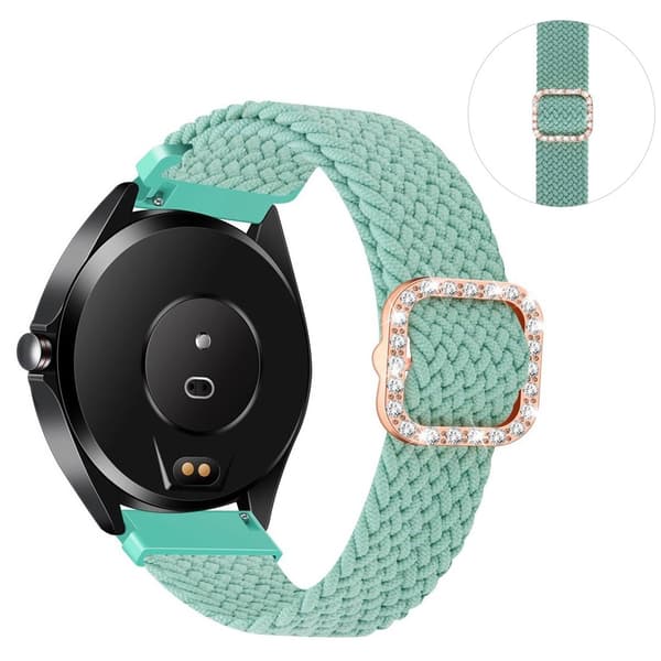 20mm Universal nylon + strassi solki kellon hihna - Ruohonvihreä Green