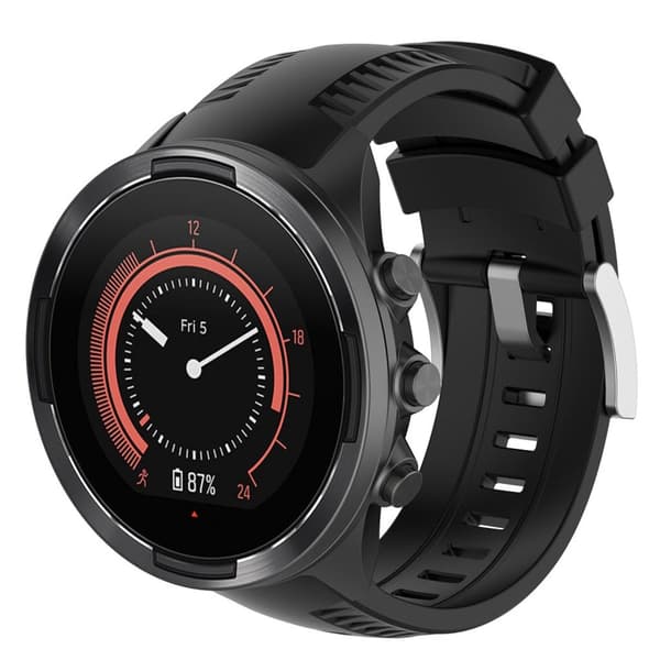 Suunto 9 justerbart klockarmband i silikon - Svart Svart