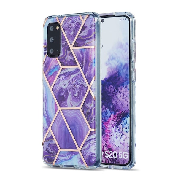 Marble Samsung Galaxy S20 Etui - Lilla Purple