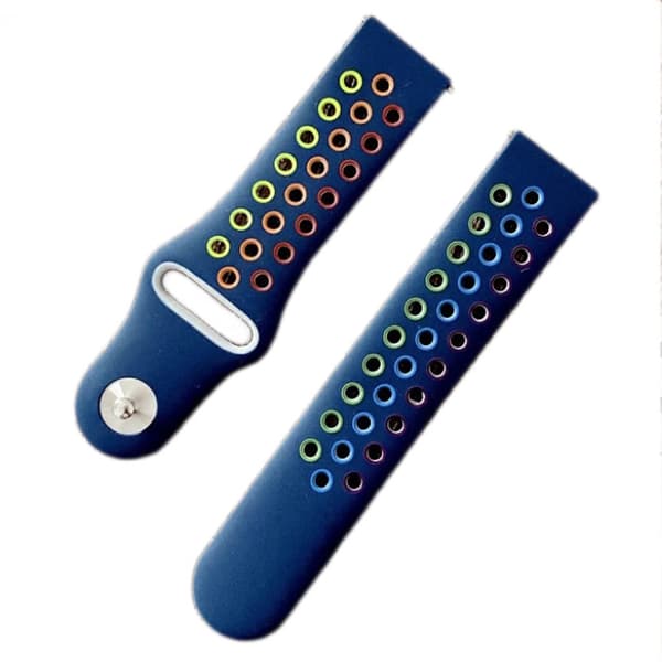 22 mm farvet silikoneurrem til Samsung og Amazfit - Marine Blå Blue