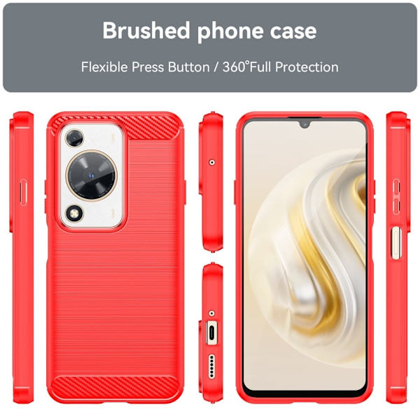 Carbon Flex Huawei nova Y72 deksel - Rød Red