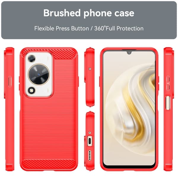 Carbon Flex Huawei nova Y72 kotelot - Punainen Red