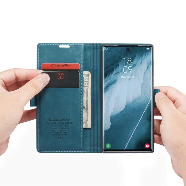 CaseMe Samsung Galaxy S22 Ultra vintage etui - Grøn Green