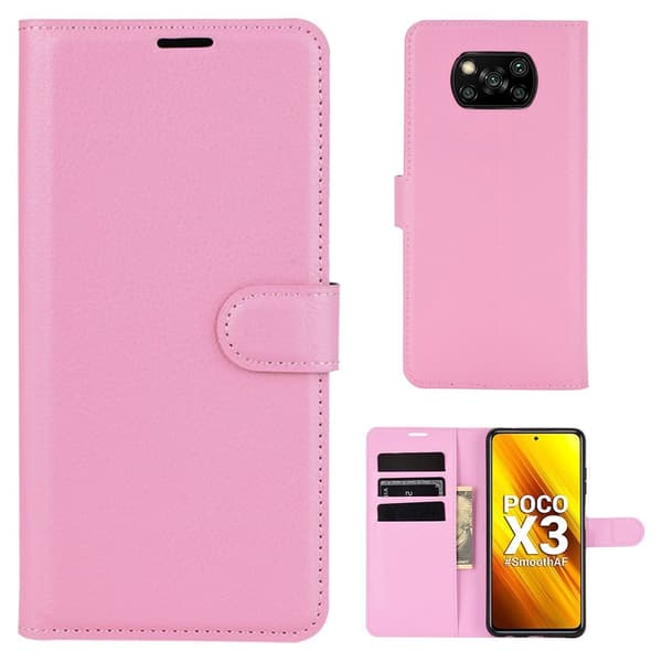 Classic Xiaomi Poco X3 / Poco X3 Nfc Flip Etui - Lyserød Pink