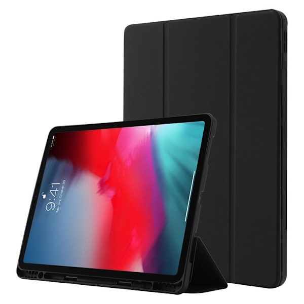 iPad Pro 12.9 (2022) / (2021) / (2020) tredubbelt läderfodral - Svart Svart