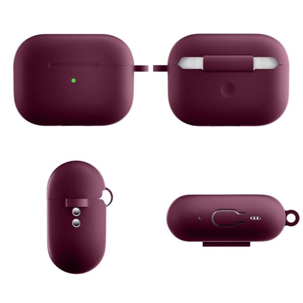 AirPods Pro 2 silikonikotelo soljella - Viininpunainen Red