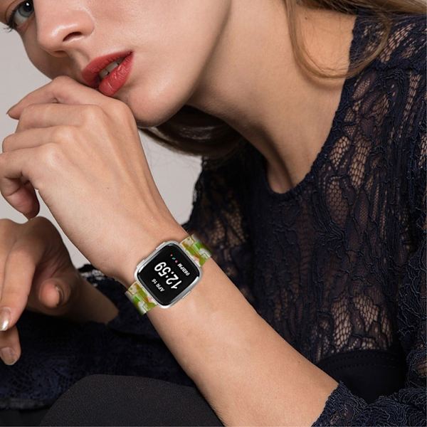 Fitbit Versa 2 / Versa Lite coolt klockarmband i harts - Grön / Vit Grön