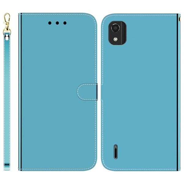 Mirror Nokia C2 2nd Edition Flip Etui - Cyan Green