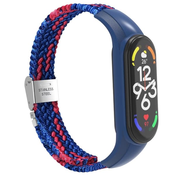 Xiaomi Mi Band 7 nylonklokkerem - Blå / Rød Blue