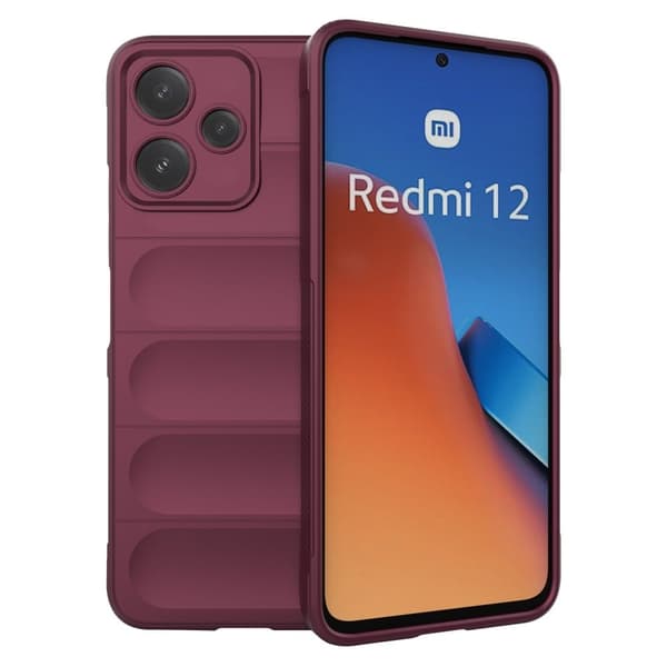 Mjukt greppformat Xiaomi Redmi 12 / Xiaomi Poco M6 Pro skal - Röd Röd